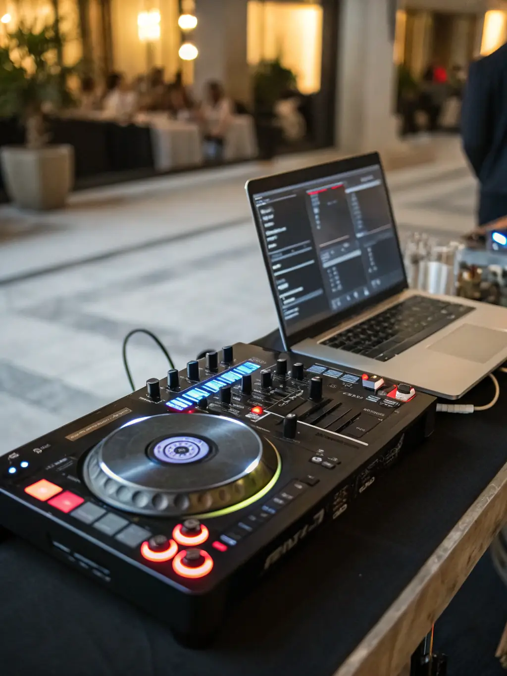 A sleek and modern digital audio workstation (DAW) controller, showcasing its intuitive interface and seamless integration with music production software.